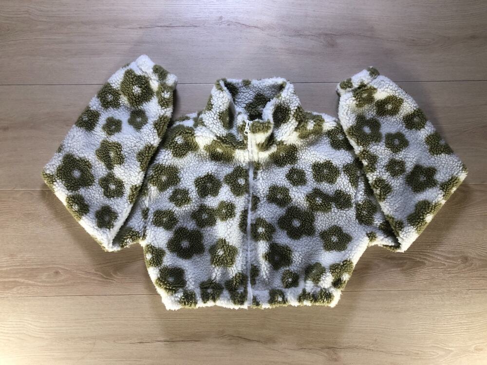 Hyfve Sherpa Fleece Jacket Cropped Green XS [0024]